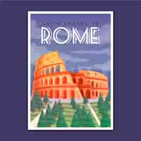 Free vector rome holiday travel poster