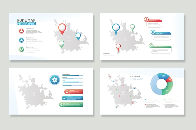 Free vector rome map infographics