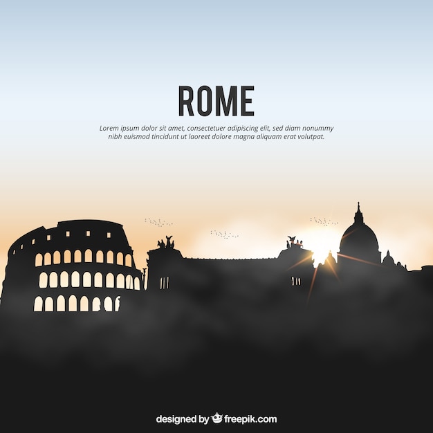 Free vector rome skyline background