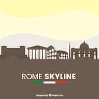 Vettore gratuito design skyline di roma