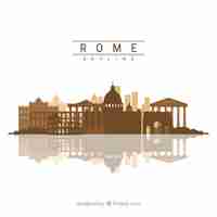 Free vector rome skyline