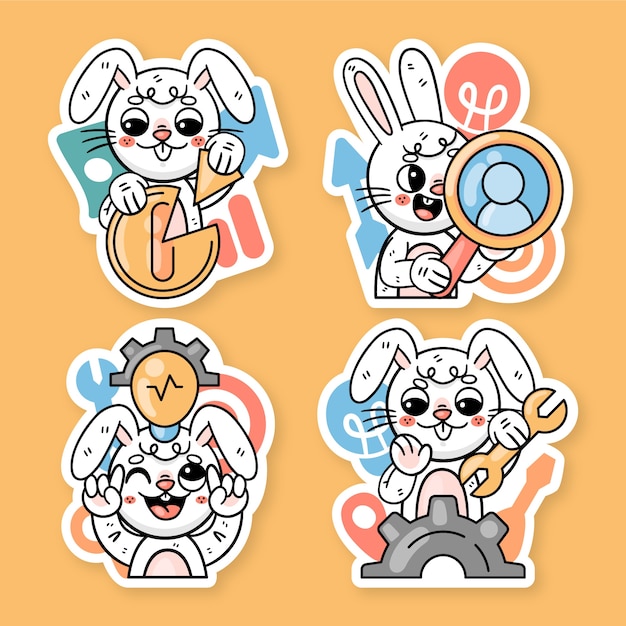 Ronnie the bunny stickers collection