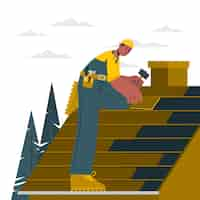 Free vector roofer  concept illustration