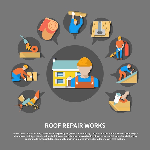 Flat Roofer Flyer Vector Template – Free to Download