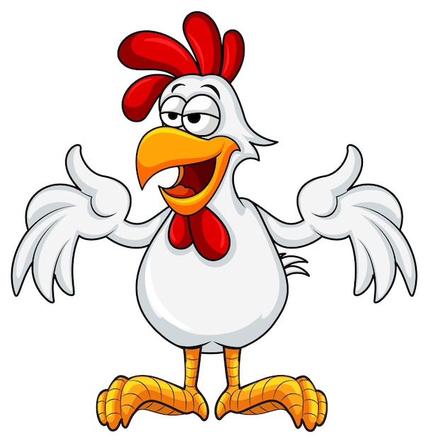 A rooster cartoon character isolated