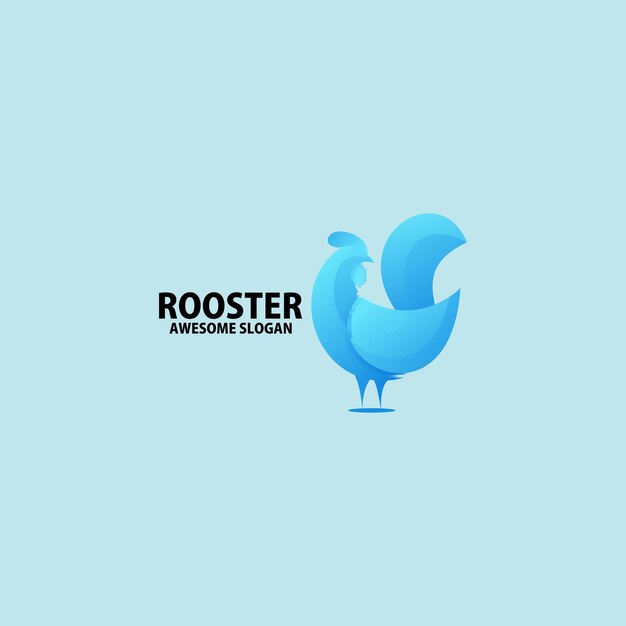 Rooster gradient color logo design