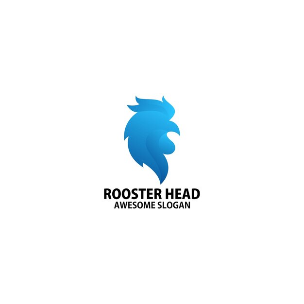 Rooster head logo design gradient colorful