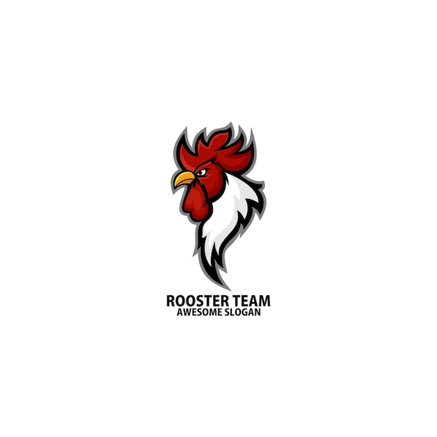 Free vector rooster team logo gaming esport design