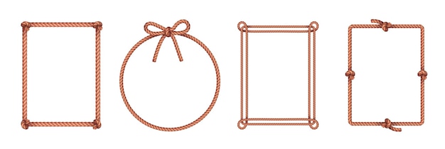 Free vector rope knots frames set