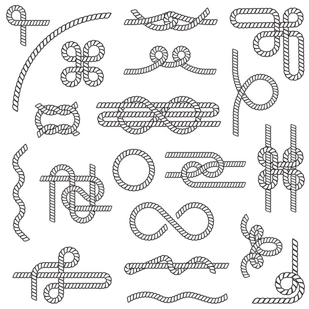 Rope knots set