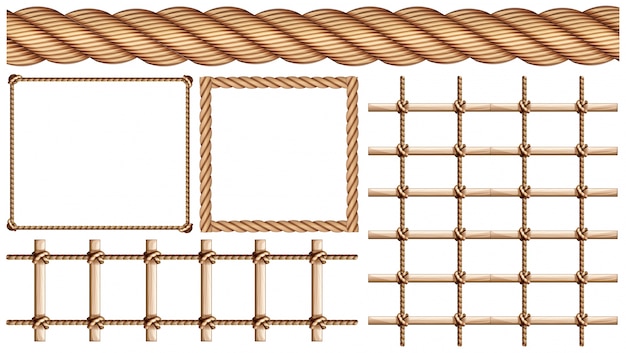 Corda e molti usi di illustrazione della corda