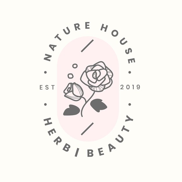 バラのビジネスロゴテンプレート、美容ブランドベクトルの花のデザイン