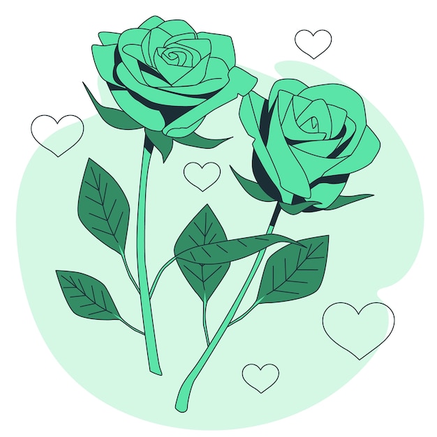 Бесплатное векторное изображение Иллюстрация концепции цветка розы