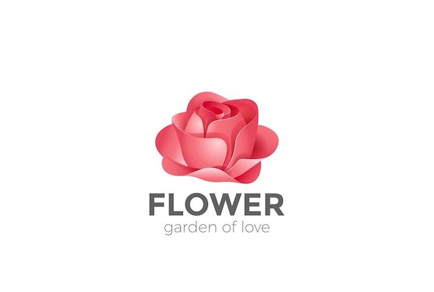 Rose Flower Garden Logo Icon.