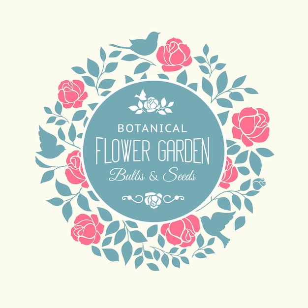 Rose garden bush silhouette over light background Vector illustration