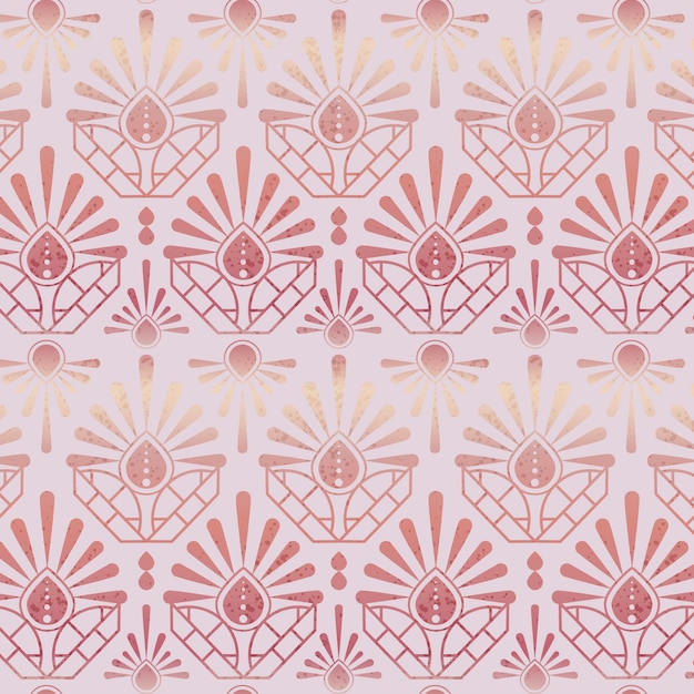 Rose gold art deco pattern