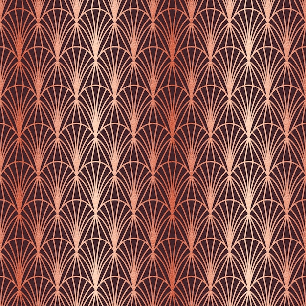 Rose gold art deco pattern