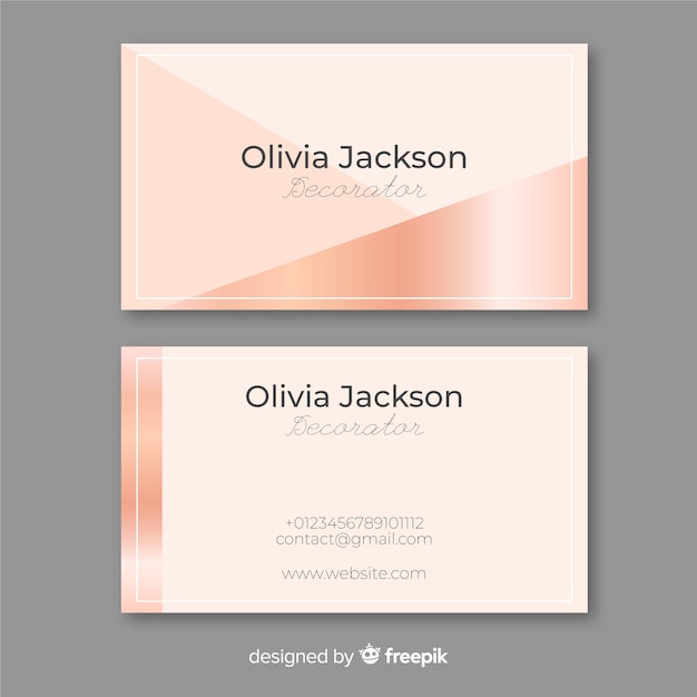 Rose gold business card