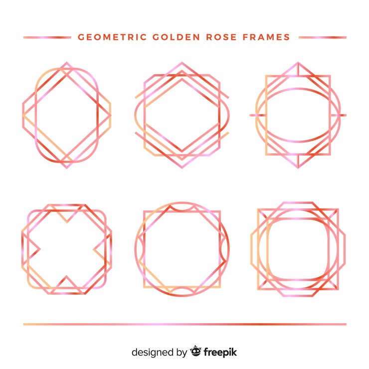 Free Vector rose gold frame collection
