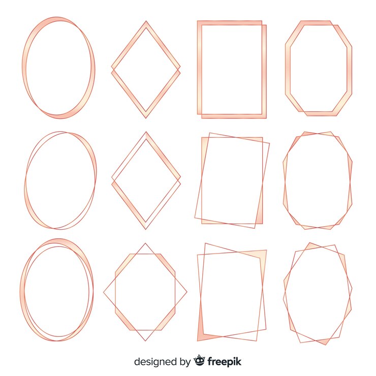 Free Vector rose gold frame collection