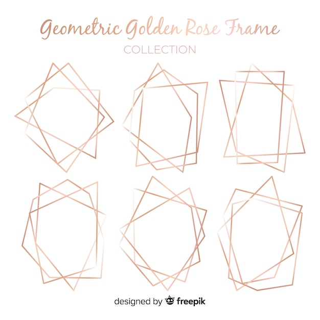 Коллекция геометрических кадров из розового золота