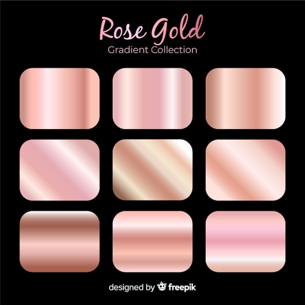 Free vector rose gold gradient collection