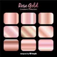 Free vector rose gold gradient collection