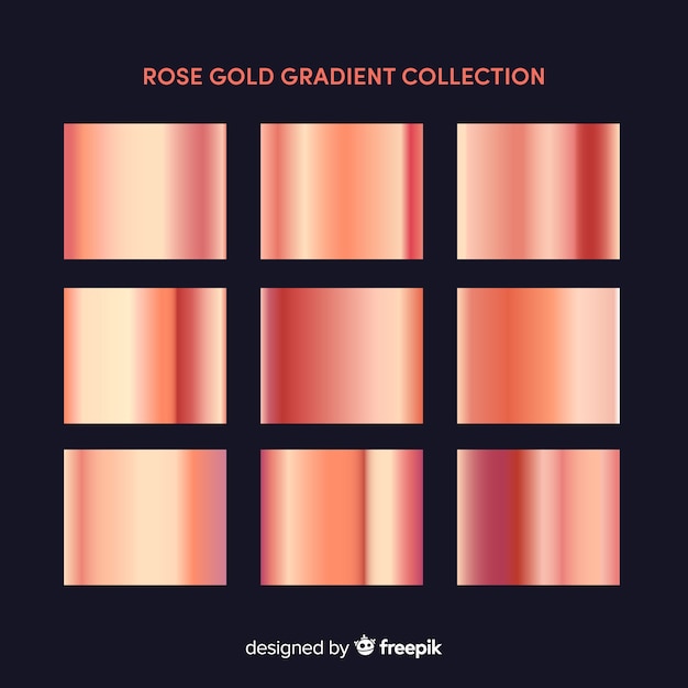 Free vector rose gold gradient collection