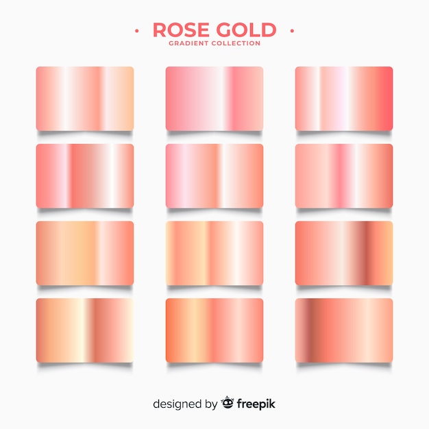 Free vector rose gold gradient collection