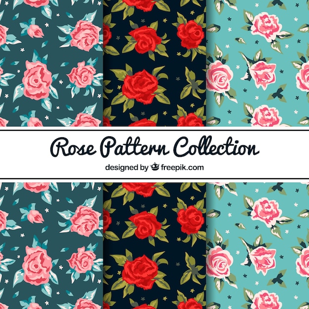 Free Vector rose pattern collection