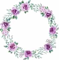 Free vector rose purple watercolor flower wreath lilac flower elements botanical background or wallpaper design prints and invitations and postcards