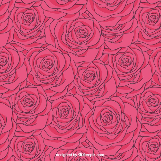 roses pattern in hot pink tone