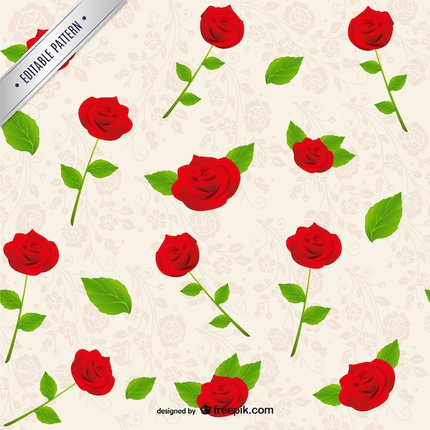 Free vector roses pattern