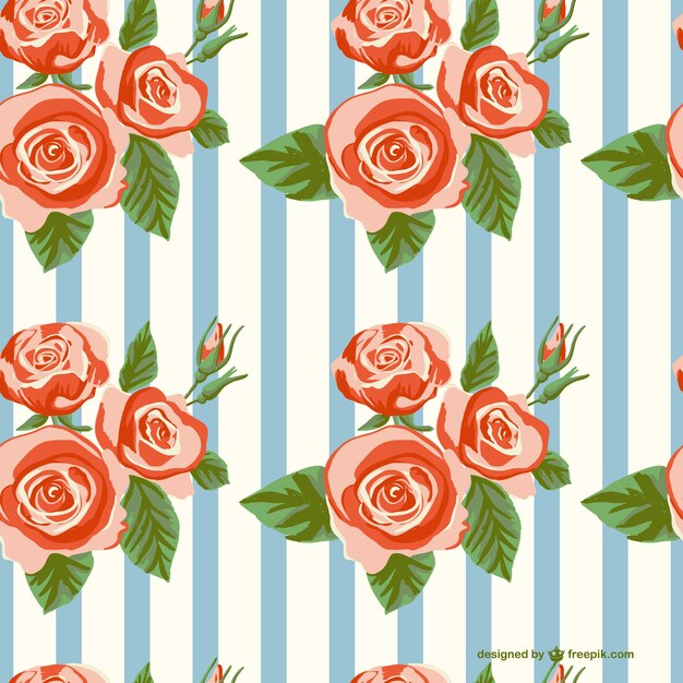 Vettore gratuito rose seamless pattern