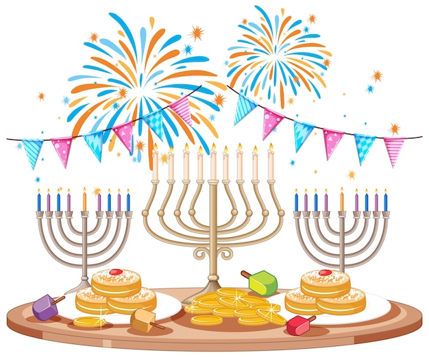 免费矢量犹太新年对象和元素