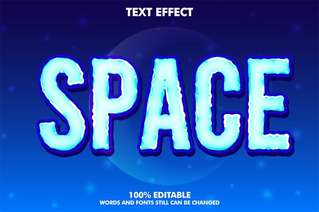 Rough cartoon editable text effecta with blue space background