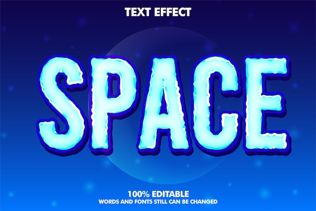 Rough cartoon editable text effecta with blue space background