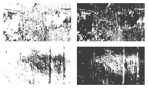 無料ベクター 大まかな苦しめられたグランジテクスチャ背景セットベクトル