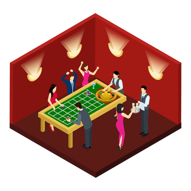 Free vector roulette isometric illustration