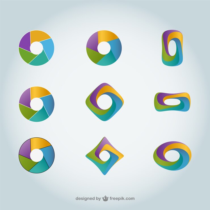 Free Vector round abstract logos