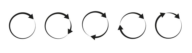Free Vector round arrows set isolated rotate arrow and spinning loading symbol circular rotation loading elements redo process