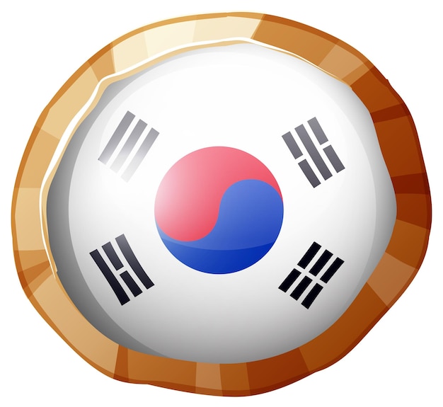 Round badge for Korea flag