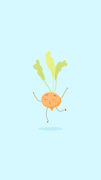 Free vector round beetroot character phone background vector