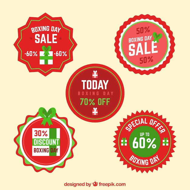 Free vector round boxing day sale badge