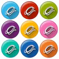 Free vector round buttons with a camping rope