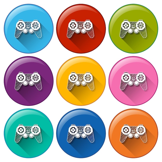 Free vector round buttons with video game remote controls