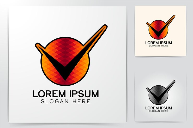 Free Vector round and check mark logo designs inspiration isolated on white background