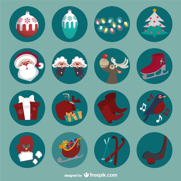 Круглые рождественские иконки