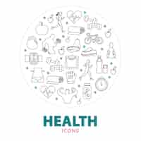 Free vector round composition with health care elements