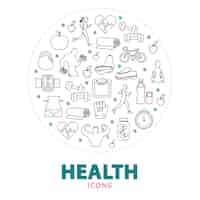 Бесплатное векторное изображение Круглая композиция с элементами здравоохранения